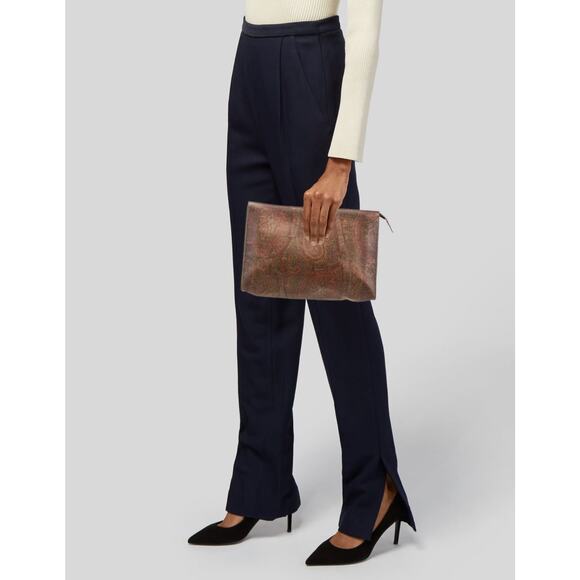 ETRO PAISLEY PRINT COATED CANVAS CLUTCH - Picture 5 of 11